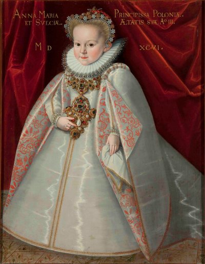 Portrait of Anna Maria Vasa (1593-1600), Daughter of King Sigismund III of Poland by Martin Kober